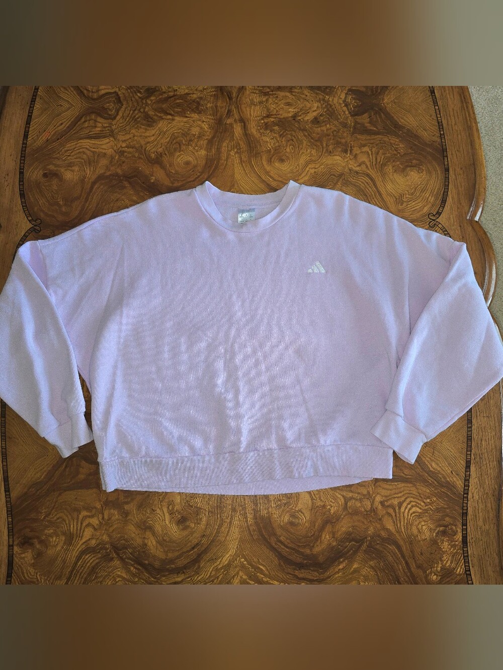 Adidas Essentials Small Logo Feelcozy Sweatshirt Womens Size L Lilac Purple